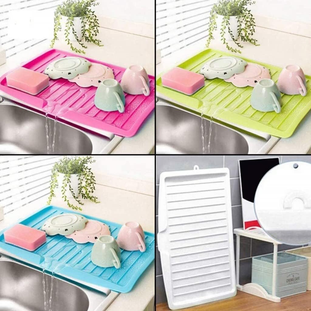 Sink Dish Drainer Tray Rack, Kitchenware Draining Board Stand with Side Drop Sink Dish Drainer Tray Rack, Kitchenware Draining Board Stand with Side Drop