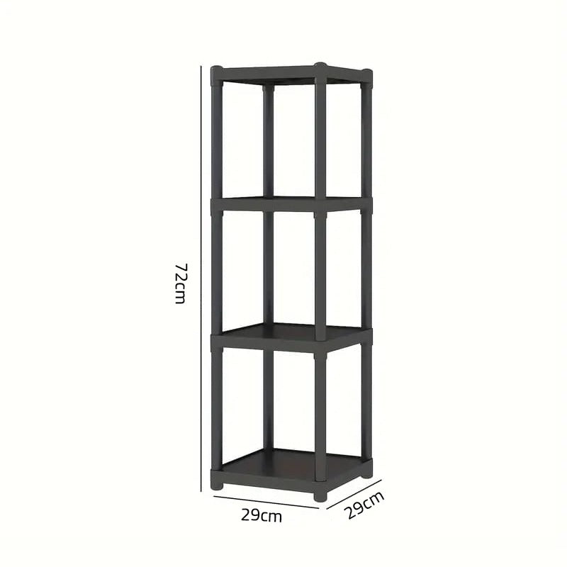 Size Of 4- Tier Flower Rack Stand With Plants Are Arranged On it.