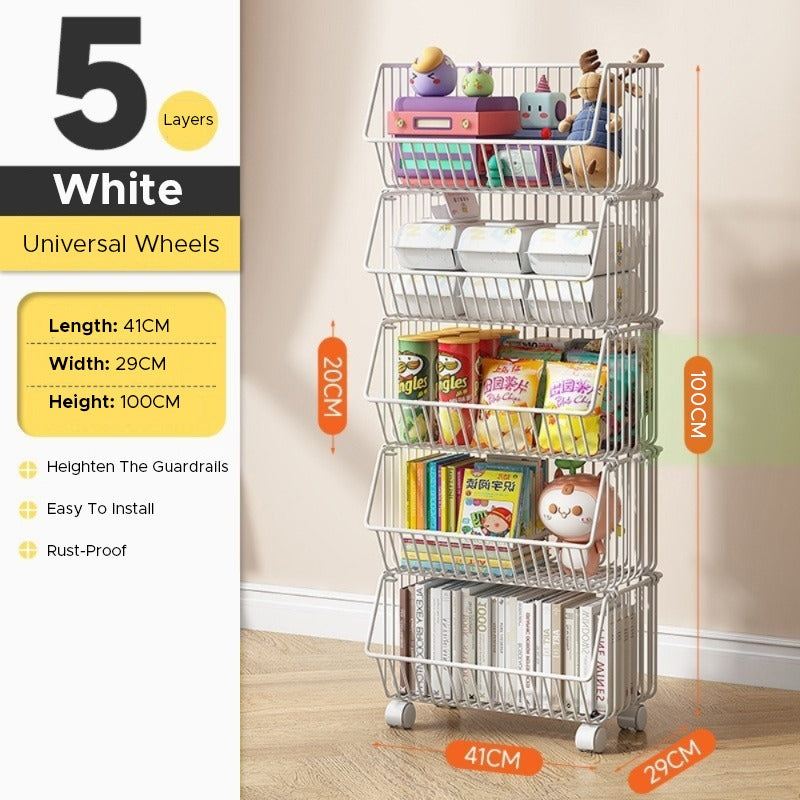 Size Of 5 Layer Multipurpose Storage Organizer Cart in White Color.