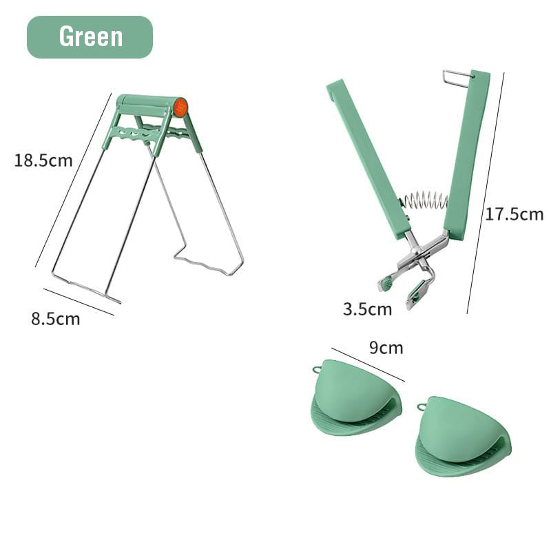 Size Of Green Anti-scald Dish Clip Set Kitchen Gadgets.
