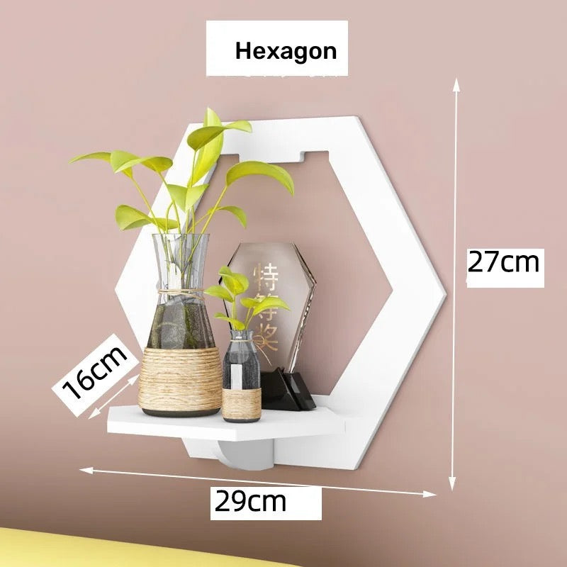 Size Of Hexagon Wall Organizer Shelf.