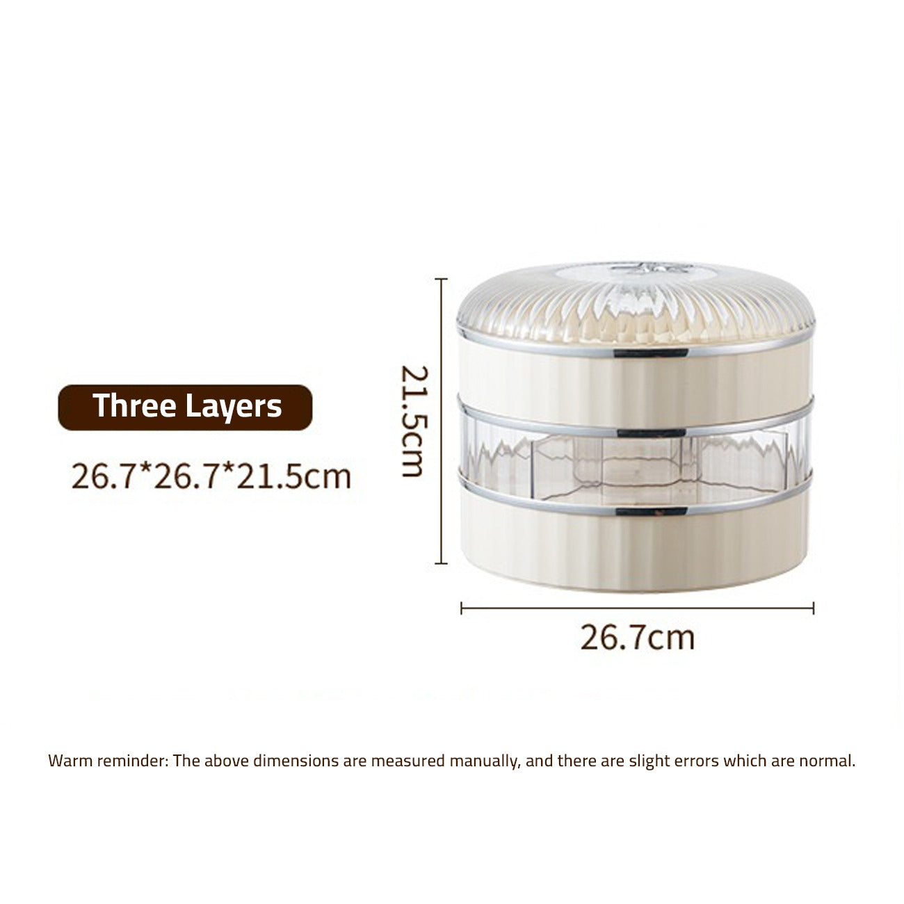 Size Of Multi-Layer Snack Storage Container With Lid.