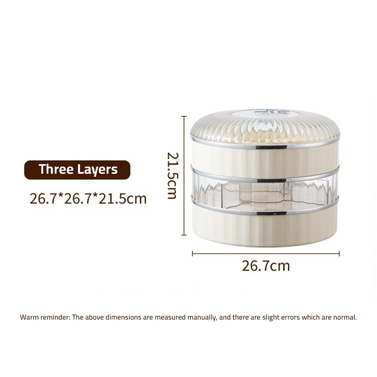 Size Of Multi-Layer Snack Storage Container With Lid.