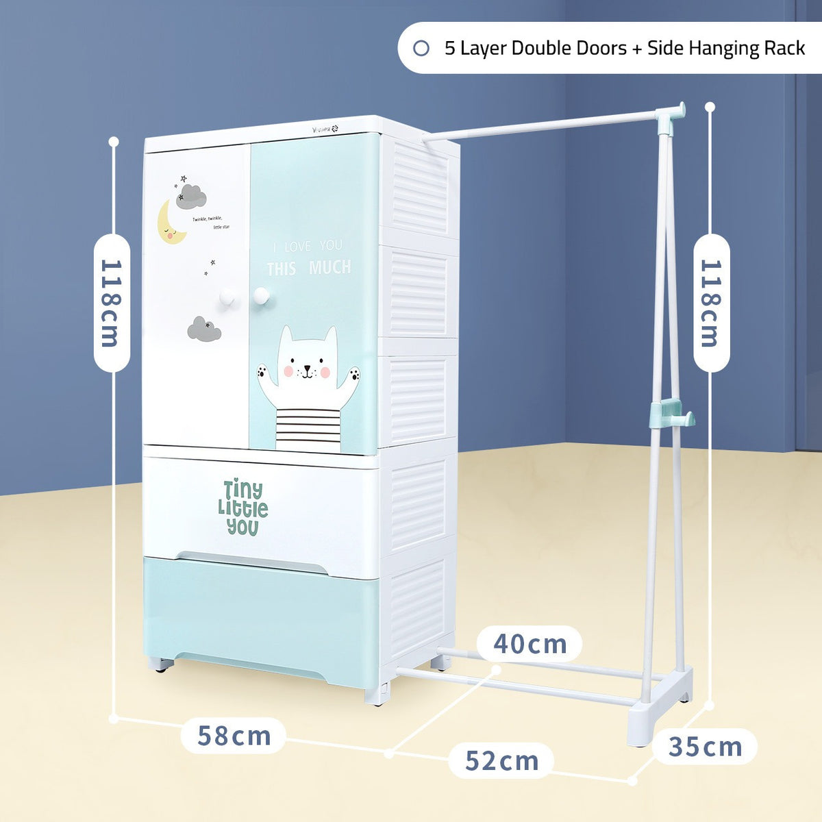 Size Of Baby Multi-Layer Drawer Type Wardrobe Shelf.