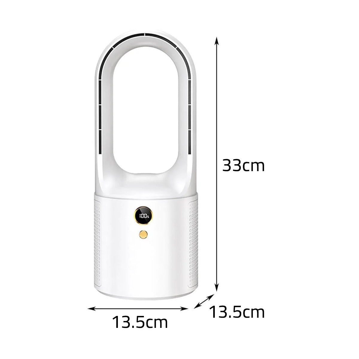 Size Of Moxedo Desktop Bladeless Fan.