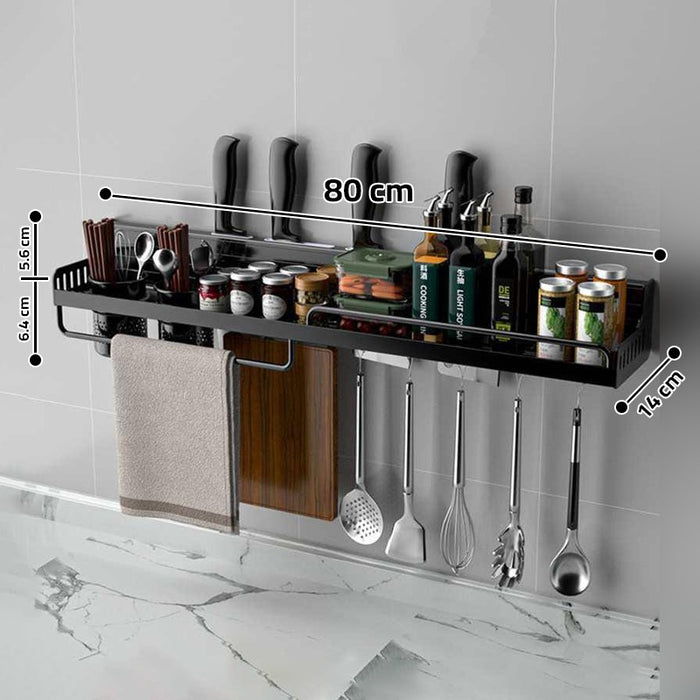 Wall- Mounted Kitchen Storage Rack, Multi-Purpose Kitchen Holder Spice
