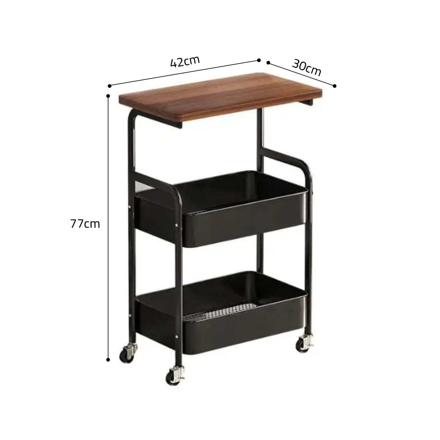 Size Of Vintage Mobile Multi-Function Side Table.