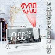 Size of LED Projection Alarm Clock.