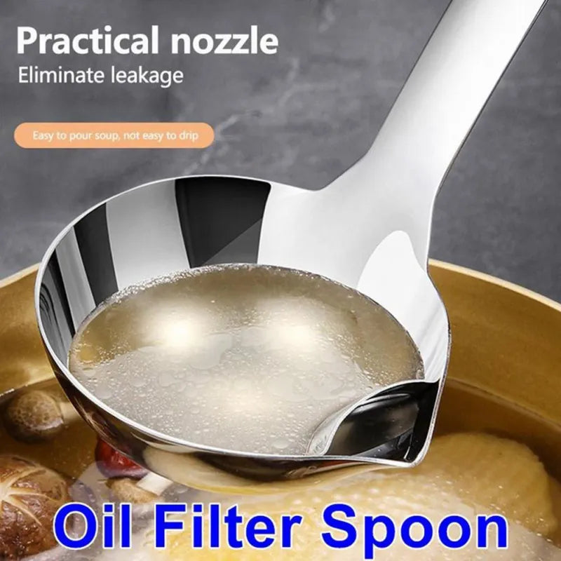 Stainless Steel Oil Separating Skimmer Spoon