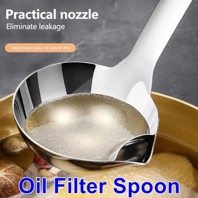 Stainless Steel Oil Separating Skimmer Spoon Stainless Steel Oil Separating Skimmer Spoon