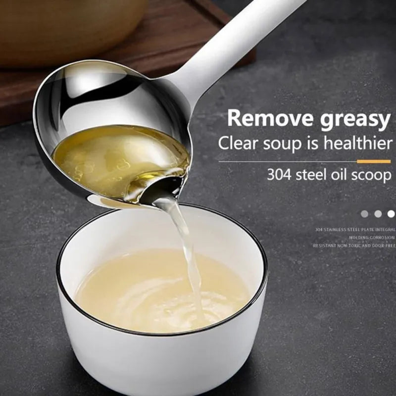 Stainless Steel Oil Separating Skimmer Spoon Stainless Steel Oil Separating Skimmer Spoon