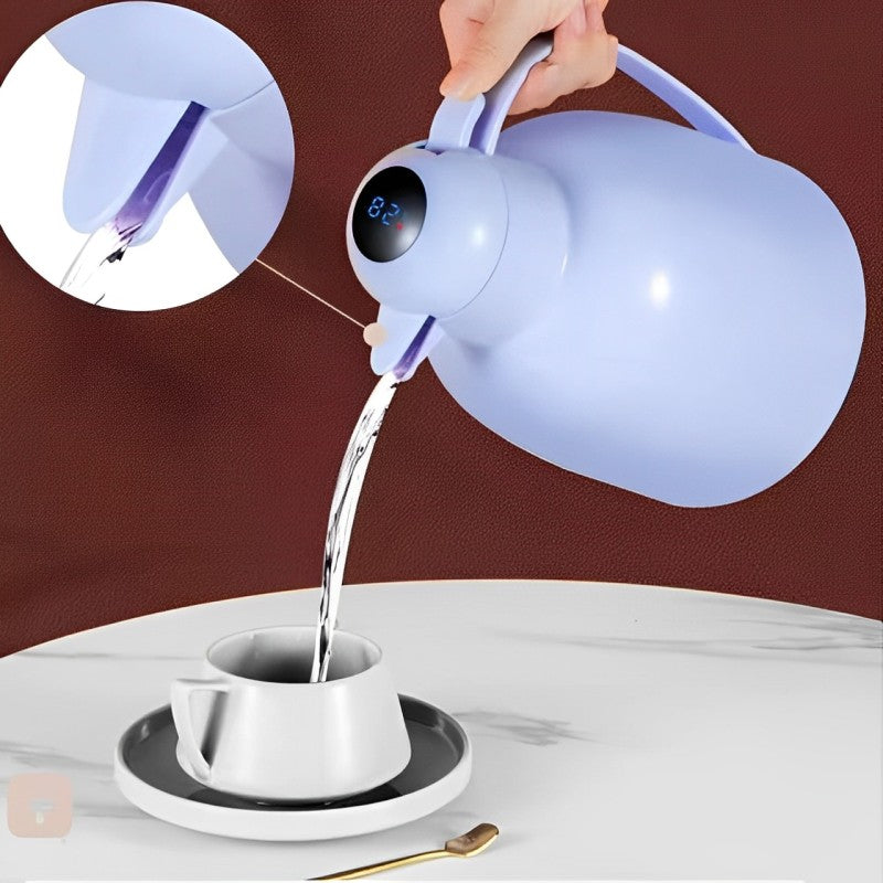 Pouring water into a cup using the LED Temperature Display Vacuum Insulated Flask