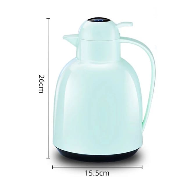 LED Temperature Display Vacuum Insulated Flask in  blue color with its size