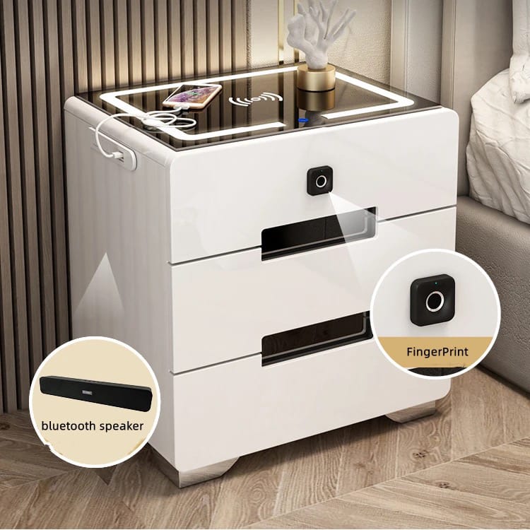 Smart Bedside Table, Bedroom Sofa Side Cabinet with Lights, USB Charging Smart Bedside Table, Bedroom Sofa Side Cabinet with Lights, USB Charging