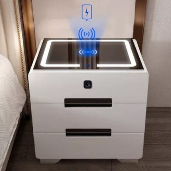 Smart Bedside Table, Bedroom Sofa Side Cabinet with Lights, USB Charging Smart Bedside Table, Bedroom Sofa Side Cabinet with Lights, USB Charging