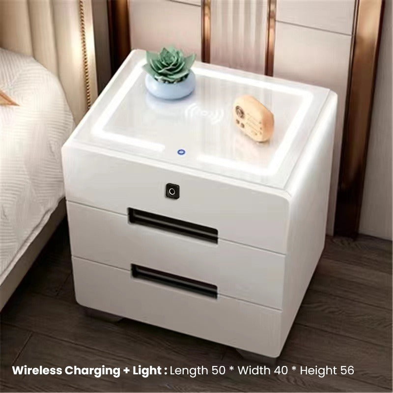 Smart Bedside Table, Bedroom Sofa Side Cabinet with Lights, USB Charging Smart Bedside Table, Bedroom Sofa Side Cabinet with Lights, USB Charging