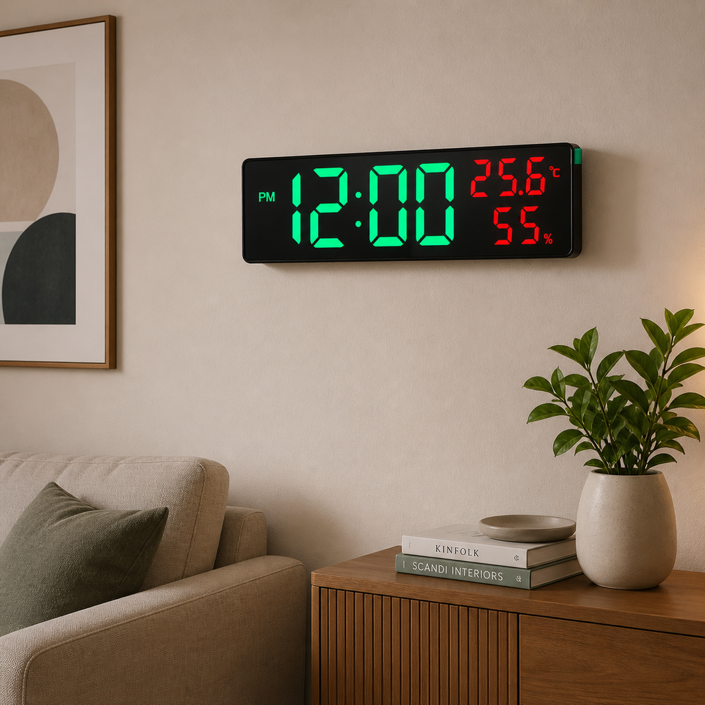 Smart Digital Alarm Clock, LED Digital Wall / Desktop Clock with Temperature & Humidity Display Smart Digital Alarm Clock, LED Digital Wall / Desktop Clock with Temperature & Humidity Display
