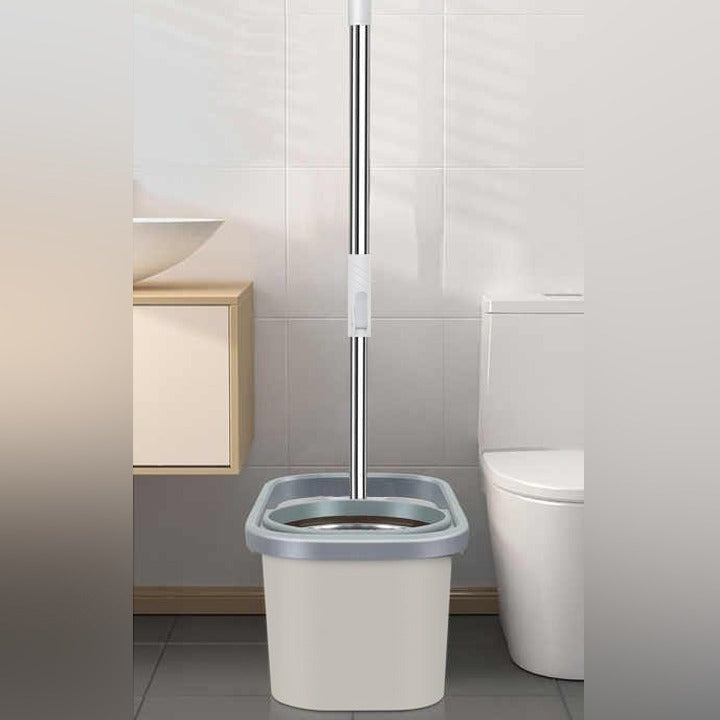 Smart Spin Mop And Bucket With Wringer Set is Placed on Bathroom.