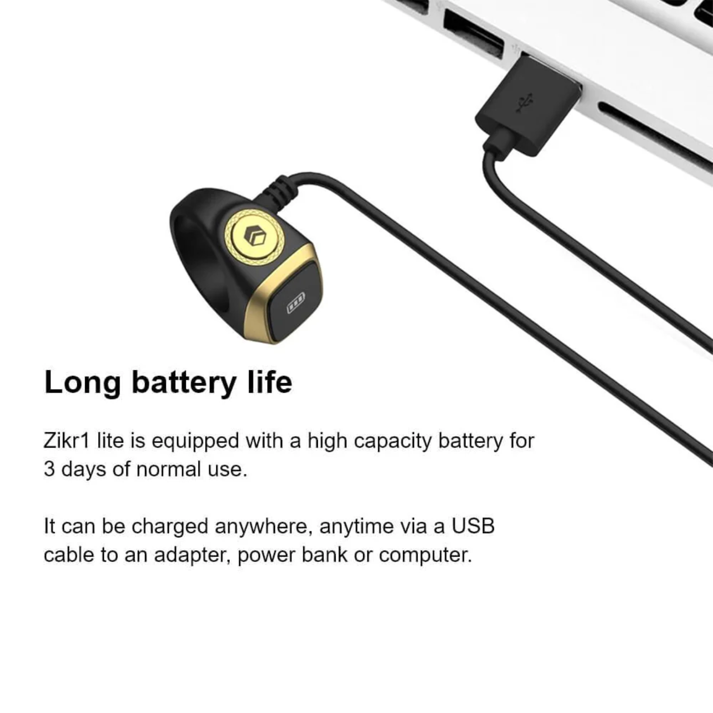 Charging Of Smart Tasbih Ring Counter.