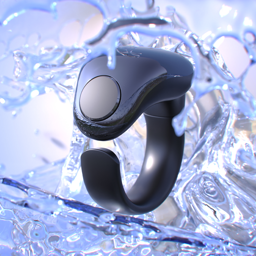 Smart Tasbih Zikr Ring Counter with Water Background.