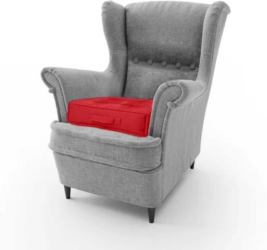 Gray armchair with Soft Seat Cushion Chair Pad on a white background