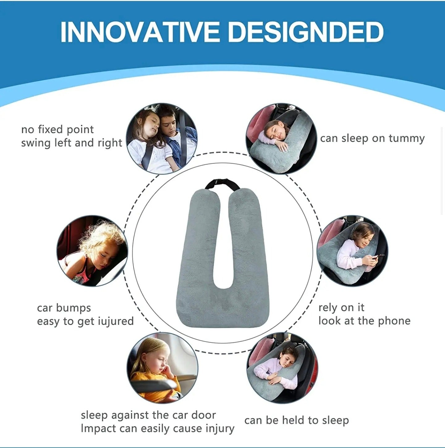 Multi Uses Of Soft U-Shaped Travel Neck Pillow.