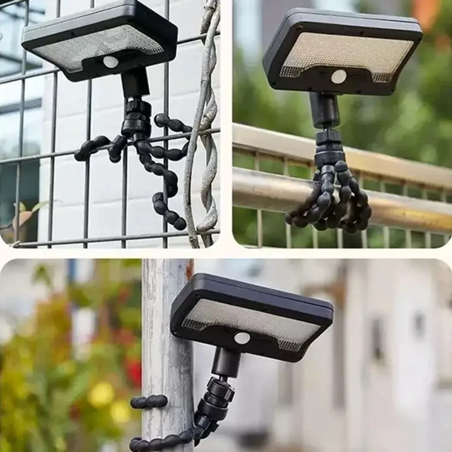 Solar Motion Sensor Light is Installed at Feces and Poles.
