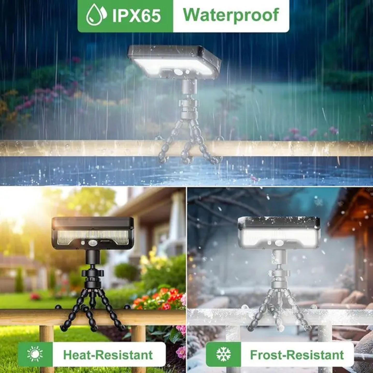 Solar Motion Sensor Light is attached to differnt poles at differnt season.