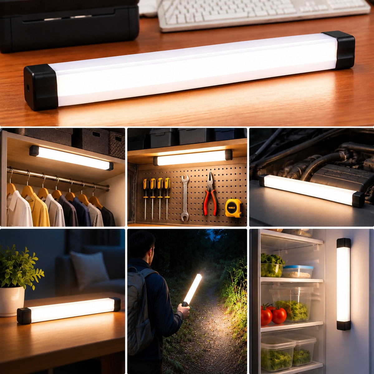 Solar Rechargeable LED Emergency Tube Light  is Used at Different Scenarios.