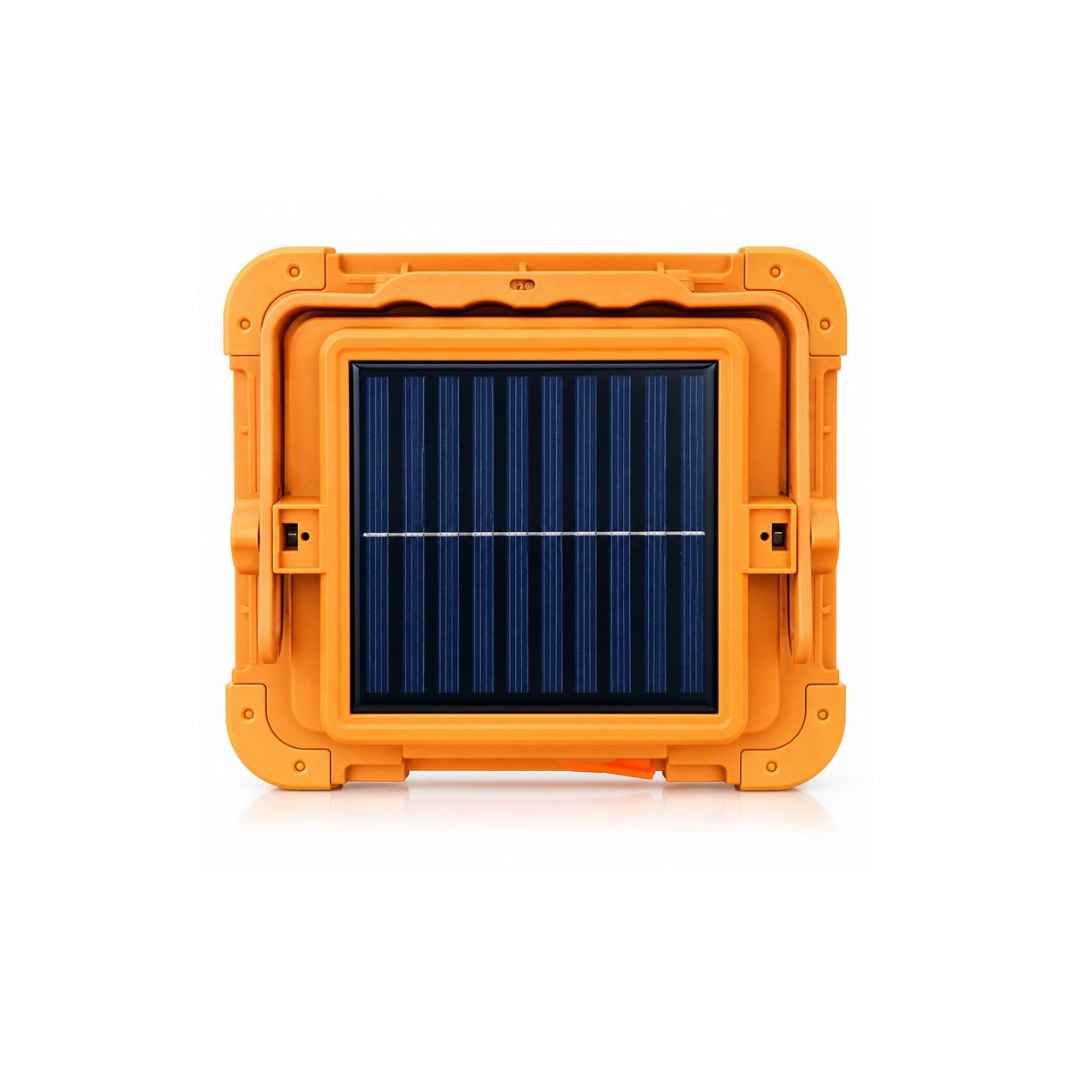 Backside of Solar Rechargeable LED Flood Light.