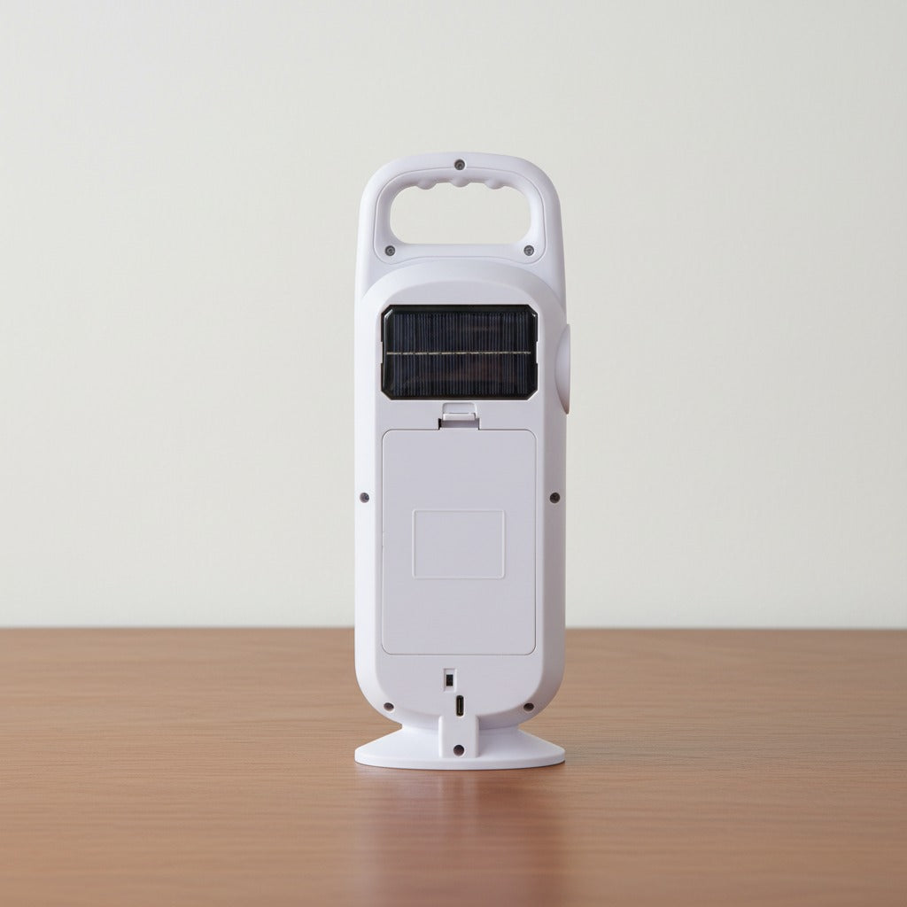 Back Side of Solar Rechargeable LED Light.