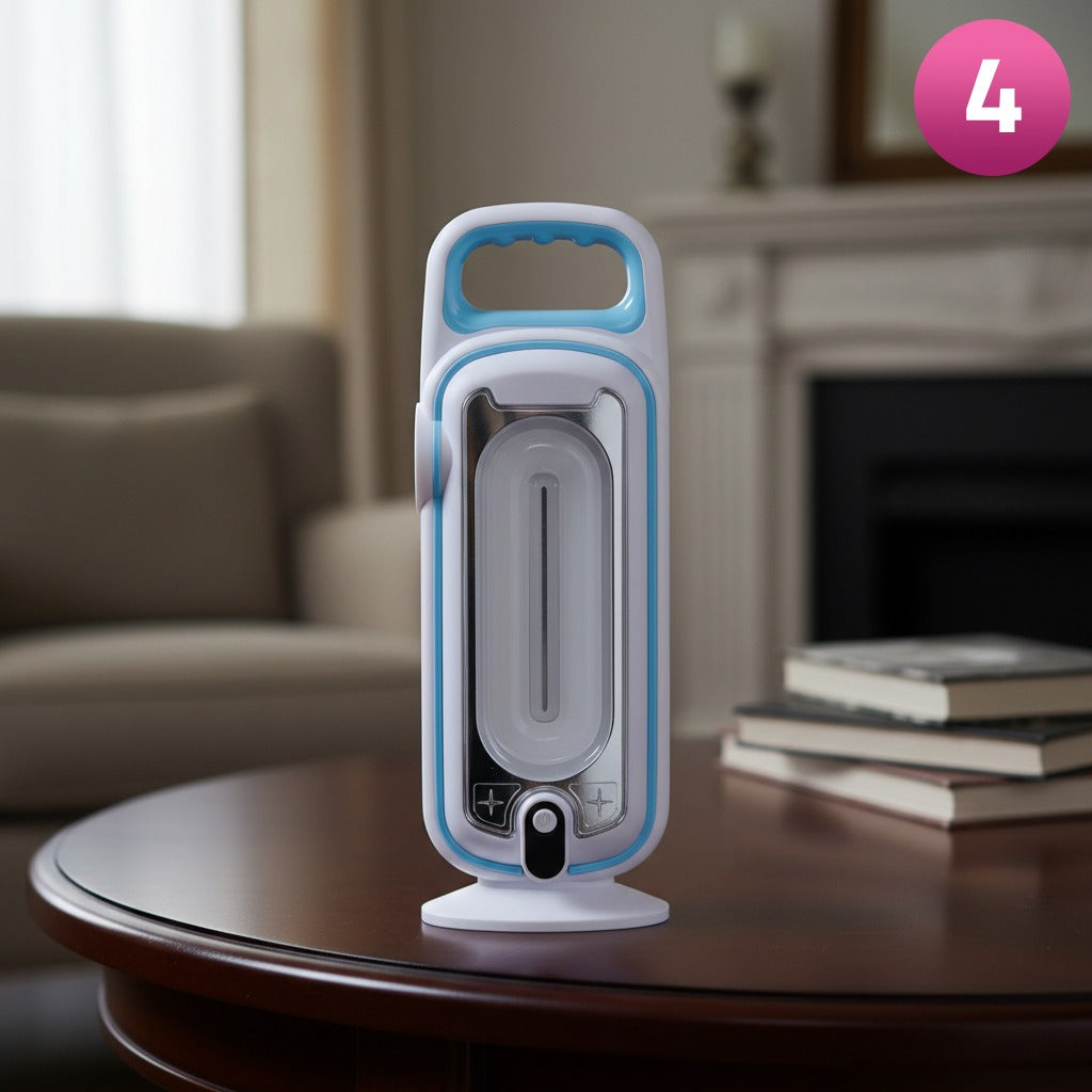 Solar Rechargeable LED Light is Kept on a Table.