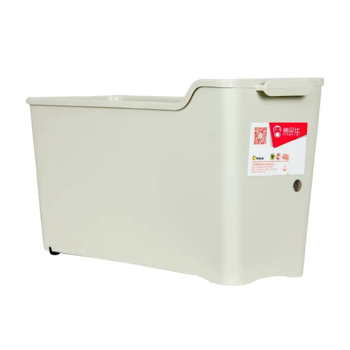 Space Saving Narrow Gap Long Storage Box with Wheels in gray color