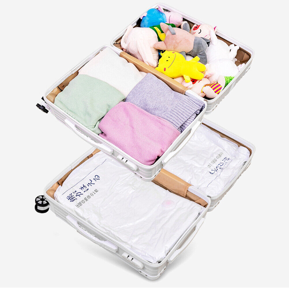 Space Saving Vacuum Seal Bags, Clothes Storage Compressed Reusable Organizer Bags! Space Saving Vacuum Seal Bags, Clothes Storage Compressed Reusable Organizer Bags!