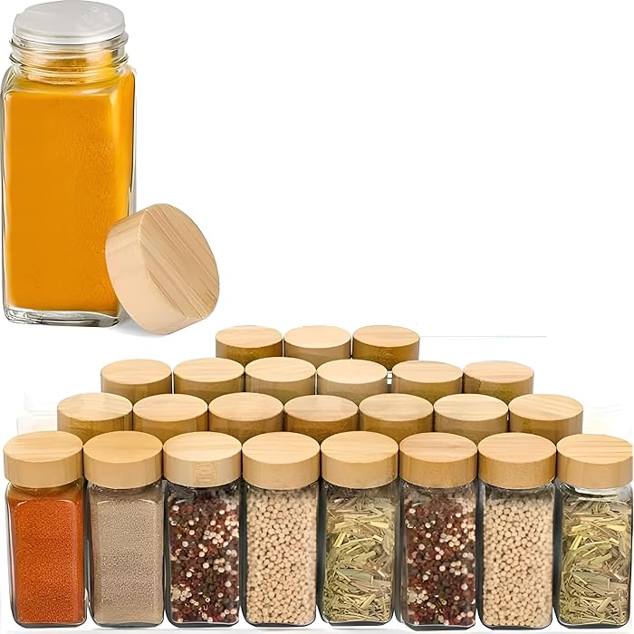 Kitchen Storage Containers, Glass Spice Jars, 12 Pcs Seasoning Bottles Canisters Kitchen Storage Containers, Glass Spice Jars, 12 Pcs Seasoning Bottles Canisters