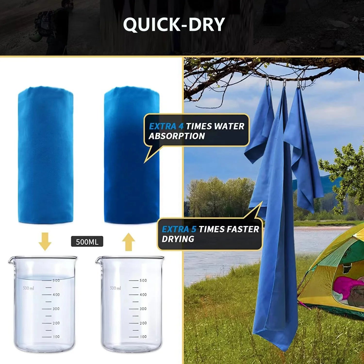 2-Pcs/Set Quick Dry Microfiber Towel with quick-dry features