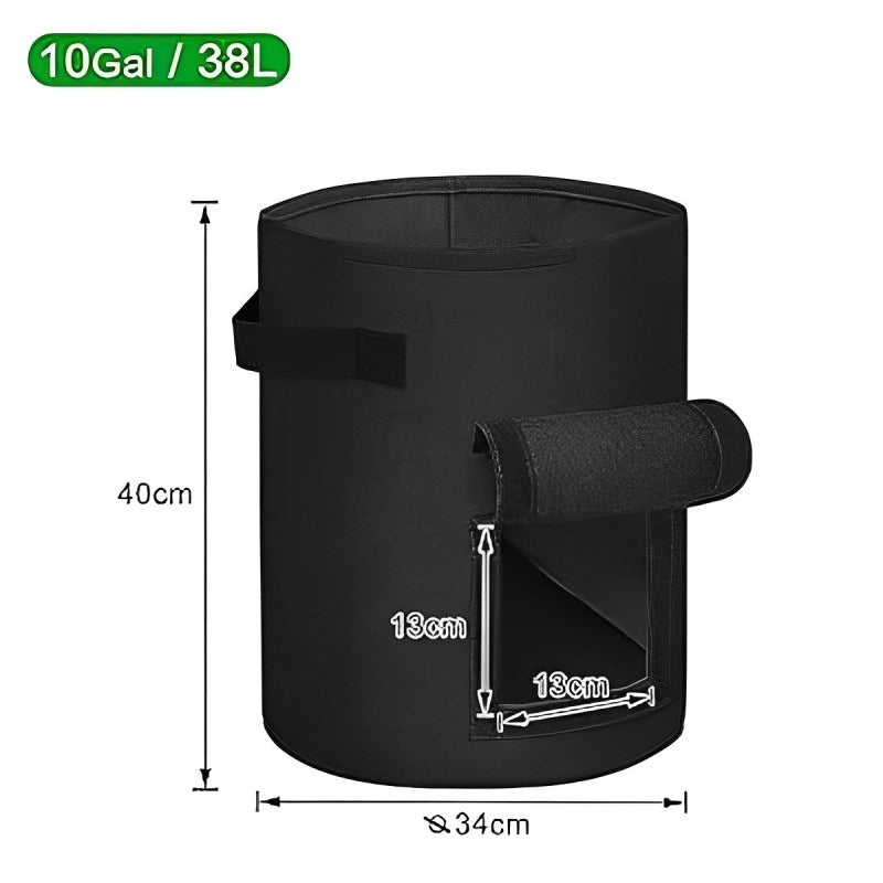 Potato Grow Bags Durable Handle Nonwoven Fabric with its size
