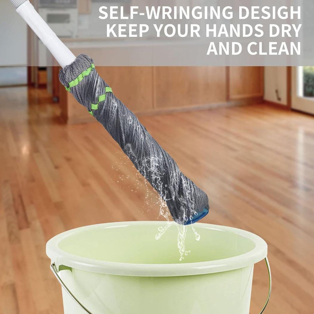 Self Wringing Twist Floor Cleaning Mop, Retractable Self Squeezing Household Mop Stick Self Wringing Twist Floor Cleaning Mop, Retractable Self Squeezing Household Mop Stick