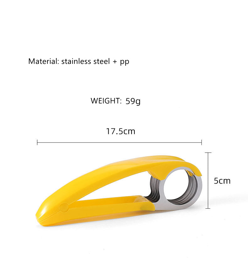Stainless Steel Banana Cutter Slicer with its size