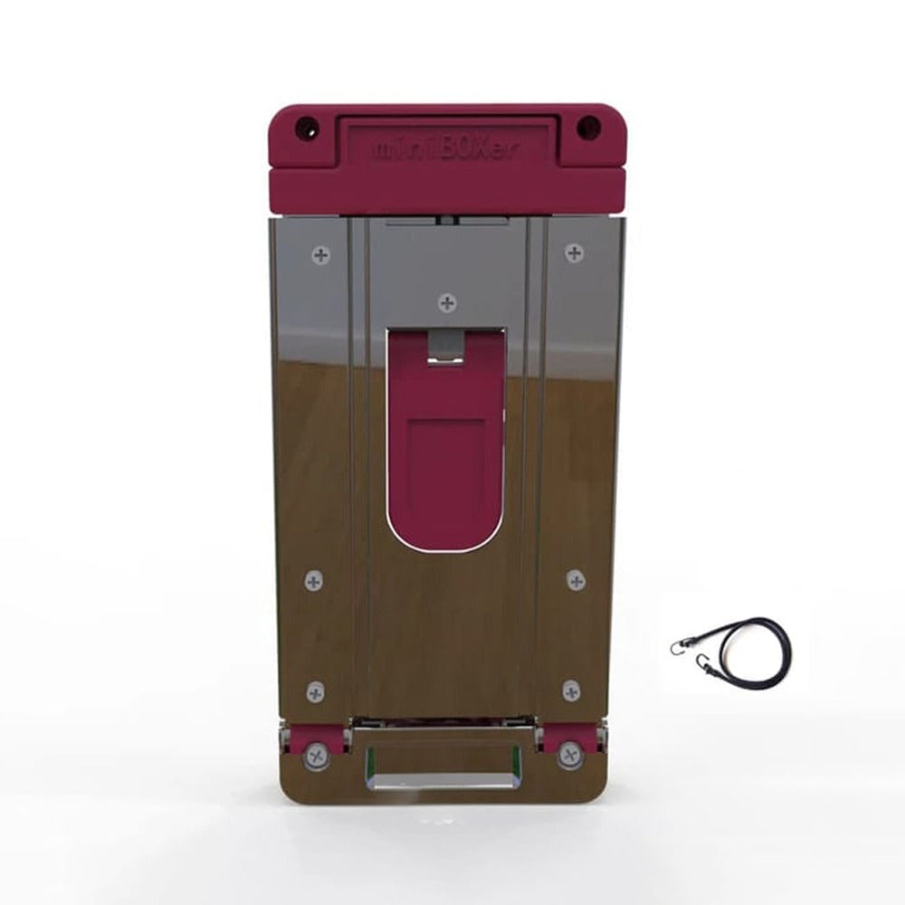 Pink Stainless Steel Luggage Carrier.