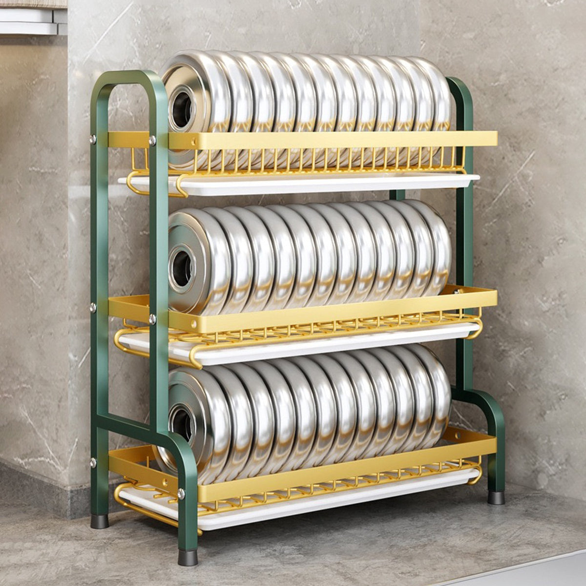 Kitchen Dish Drying Rack with items in it