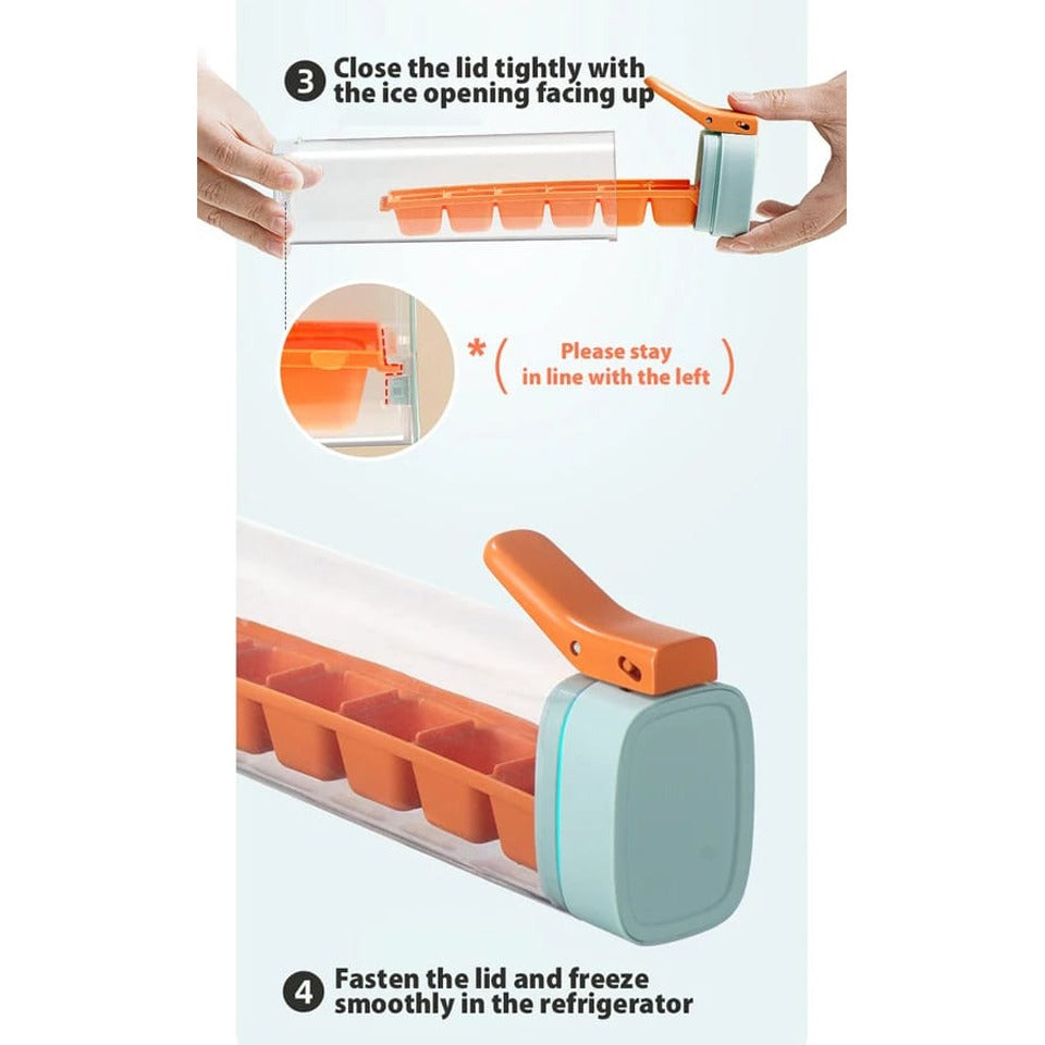 A Person is Showing the Steps in Using Creative Ice Cube Tray.