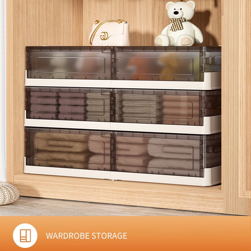 Foldable Under Bed Rolling Storage Organizer Container Organized With Various Items.
