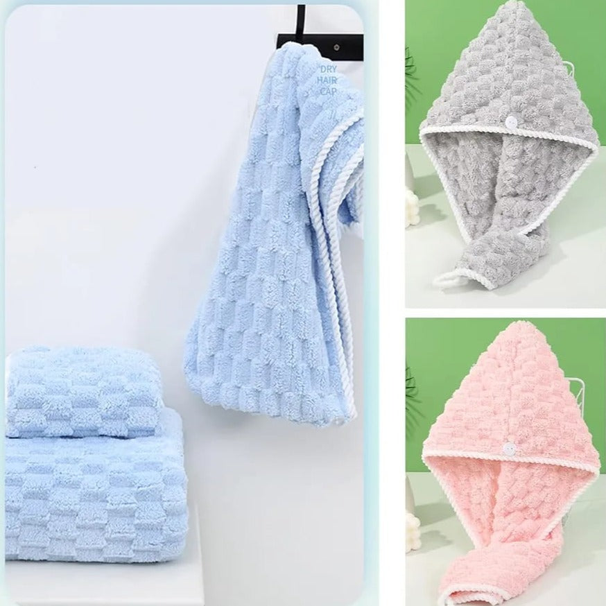 Strong Water Absorbent Hair Wrap Towel.