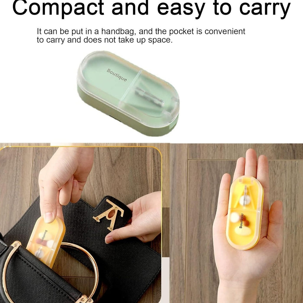Tablet Pill Cutter Box, Medicine Storage Box Compartment Splitter With Blades For Travel Tablet Pill Cutter Box, Medicine Storage Box Compartment Splitter With Blades For Travel