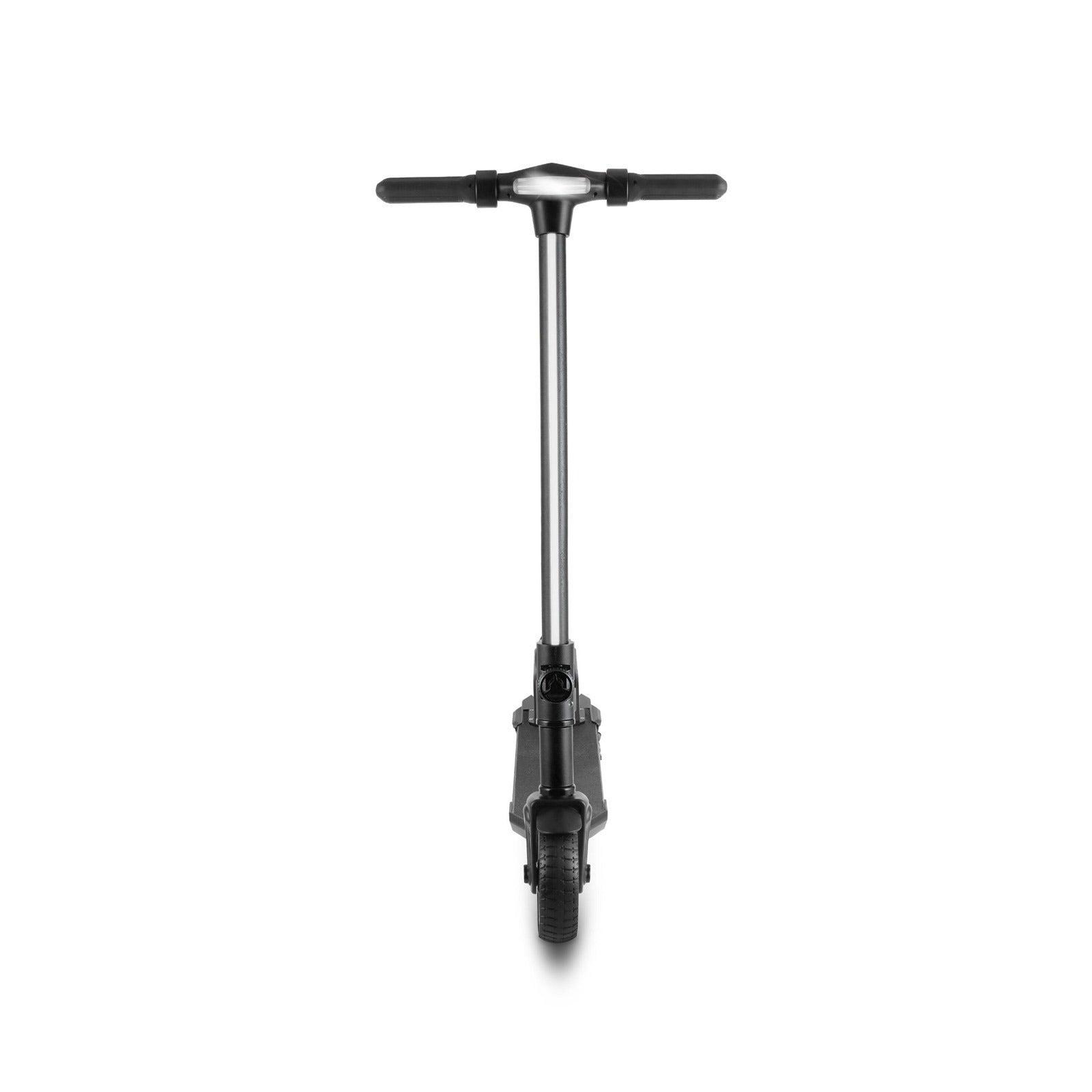 A TakTik Kids Electric Scooter with a silver metal stem, shown from a top-down view on a solid white background.