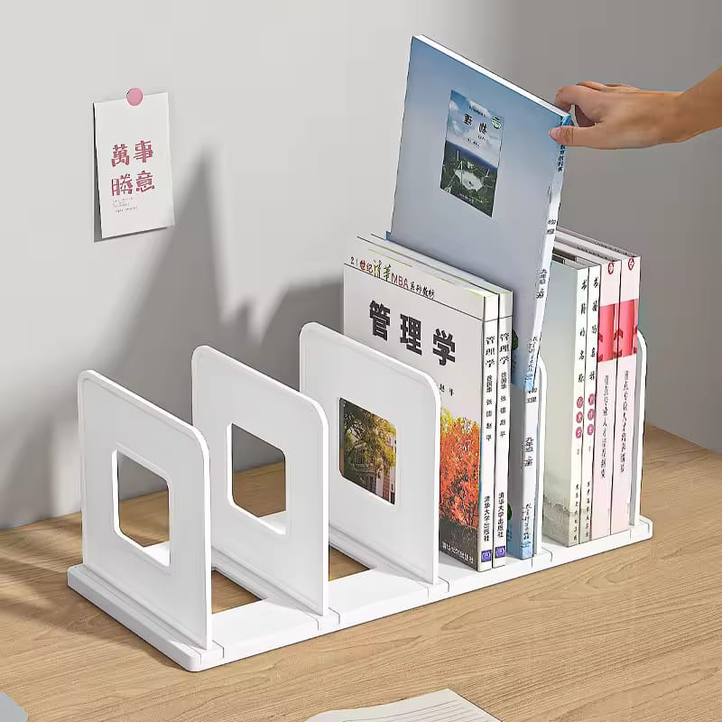 Desktop Book Organizer Shelf Stand, 4 Grid Desk File Holder for Home, Office Desktop Book Organizer Shelf Stand, 4 Grid Desk File Holder for Home, Office