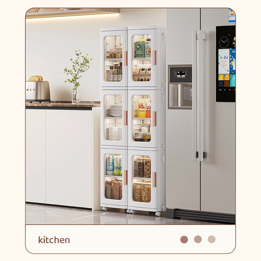 Narrow Tall Floor Storage Cabinet placed in the kitchen