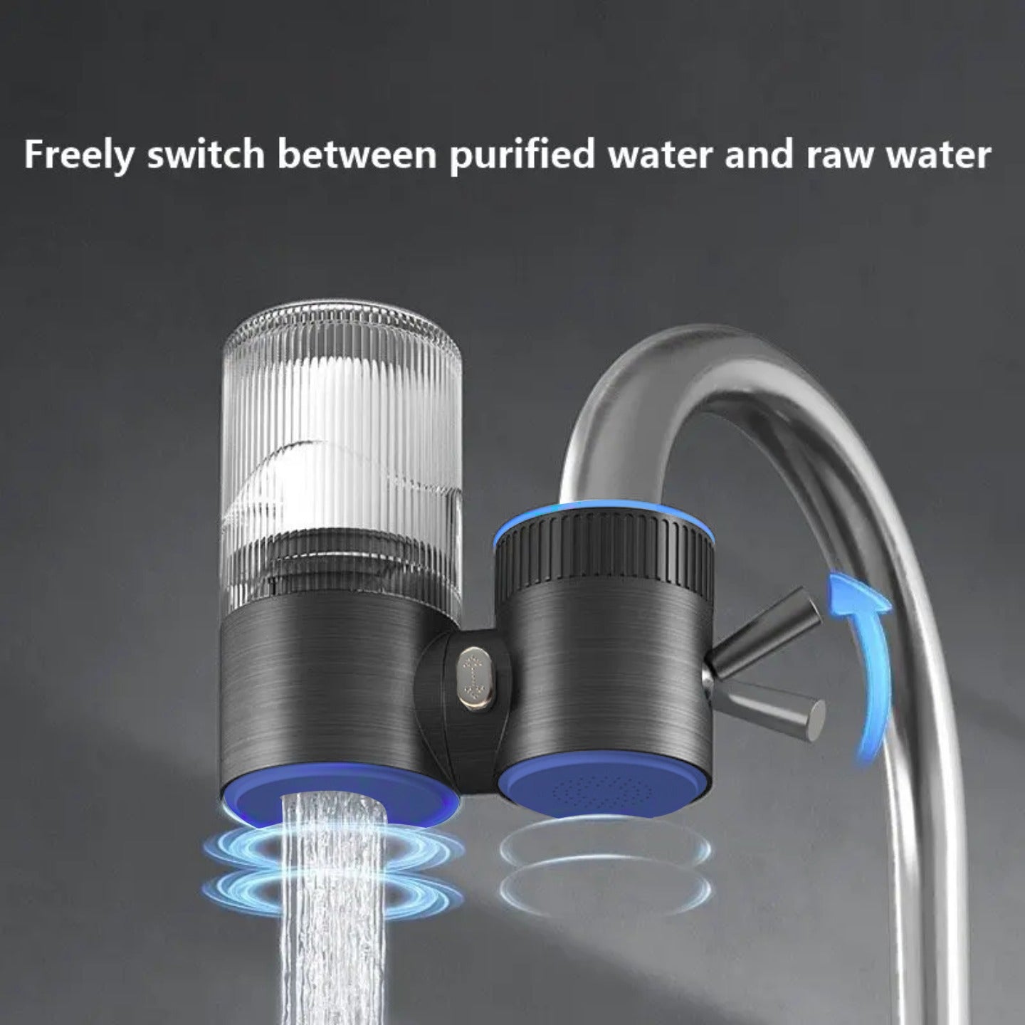 A Tap Water Purifier is Connected to Kitchen Faucet.
