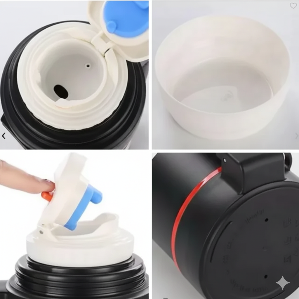 Parts Details Of Thermal Insulated Travel Flask.